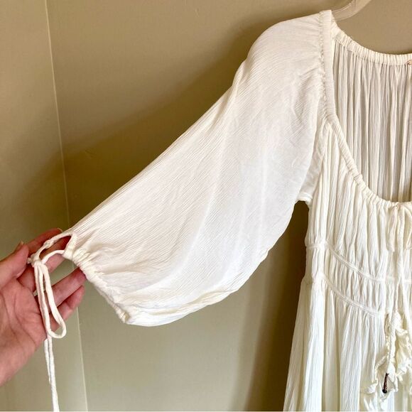 NEW Free People In Your Dreams Maxi Dress Flowy Babydoll White Cotton Size S - Picture 7 of 14